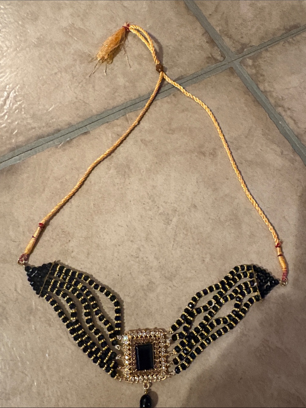 Elegant Black and Gold Beaded Necklace - Women's Jewelry